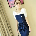 Jack Grace - Buttoned Layered-Front Tube Dress