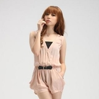 MISSTHEA - Belted Shirred Wrap Playsuit