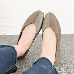 VIVIER - Seam-Detail Faux-Suede Flats VIVIER - Seam-Detail Faux-Suede Flats