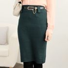 59th Street - Knit Pencil Skirt + Belt