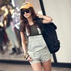 PUFFY - Convertible Denim Suspender Shorts