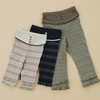 Biquette - Stripe Frilled Hem Leggings