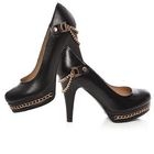 Smoothie - Genuine Leather Chain-Accent Pumps