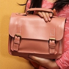 Smoothie - Faux-Leather Buckled Satchel