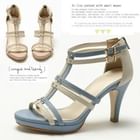 MODELSIS - Two-Tone T-Strap Sandals