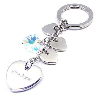 'Love' - 6thJune Logo Keychain with Swarovski Sparkling Crystal (Sparkling Clear Heart) 'Love' - 6thJune Logo Keychain with Swarovski Sparkling Crystal (Sparkling Clear Heart)