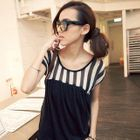 PUFFY - Sheer Striped Panel Top