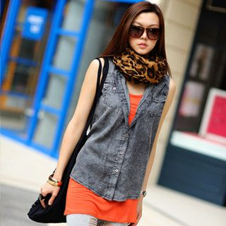 Sleeveless Denim Shirt Sleeveless Denim Shirt