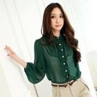Tokyo Fashion - Pintuck Bib Chiffon Blouse