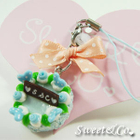 Sweet & Co. - Sweet Ribbon Blue Rose Cake Cell Phone Strap