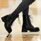 59 Seconds - Faux-Leather Lace-Up Boots