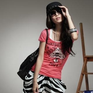 Slashed Spade Print T-Shirt