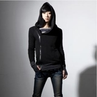 PRAWINGS - Thumbhole-Sleeve Asymmetric Zip Hoodie