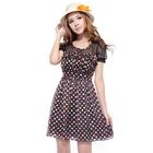 O.SA - Puff-Sleeve Polka-Dot Chiffon Dress