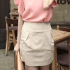 ode' - Pleat-Front Miniskirt