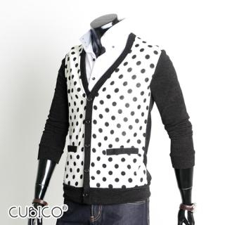 V-Neck Polka Dot Knit Cardigan V-Neck Polka Dot Knit Cardigan