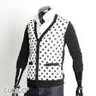 CUBICO - V-Neck Polka Dot Knit Cardigan