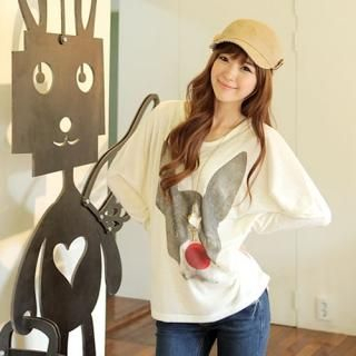 Puppy Print Dolman Sleeve T-Shirt