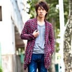 BLACK ASUKA - Open-Front Plaid Cardigan