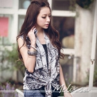Melissa - Inset Top Sleeveless Chiffon Vest