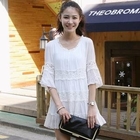 LORIKEET - Elbow-Sleeve Lace-Trim Minidress