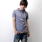 SeventyAge - Short-Sleeve Drawstring Hooded T-Shirt