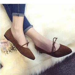 Satomi - Bow-Accent Pointy Flats Satomi - Bow-Accent Pointy Flats