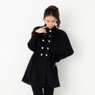 ageha@shibuya - Double-Breasted Coat with Detachable Capelet