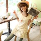 Tokyo Fashion - Set: Cape-Collar Crochet Top + Floral Slipdress