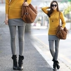 Jcstyle - Side-Zip Skirt Overlay Leggings