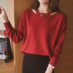 Cocofield - Cut Out Shoulder Sweater Cocofield - Cut Out Shoulder Sweater