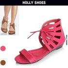 Holly Shoes - Cut Out Tie-Front Sandals