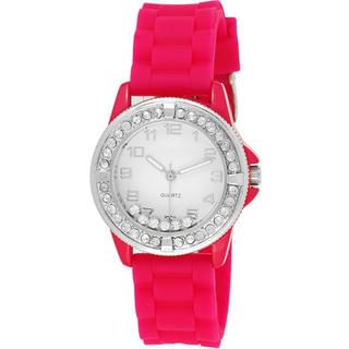 Rhinestone-Detail Jelly Strap Watch