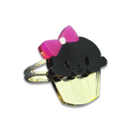 Sweet & Co. - Miss Cupcake Black Crystal Gold Ring (S)