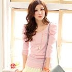 Tokyo Fashion - Shirred 3/4 Sleeve Top