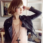 CatWorld - Washed Denim Biker Jacket