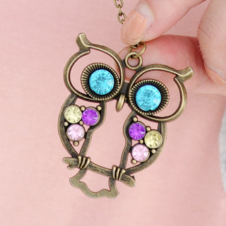 Rhinestone Owl Necklace Rhinestone Owl Necklace