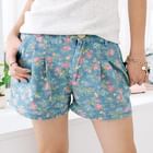 59 Seconds - Floral Denim Shorts