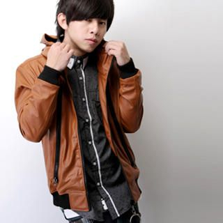 Faux-Leather Biker Jacket