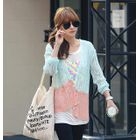 REDOPIN - Open-Knit Color-Block Cardigan
