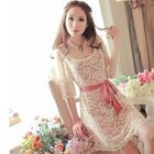 Little Paw - Elbow-Sleeve Lace Dress