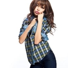 Othermix - Denim Panel Plaid Shirt