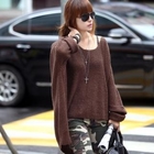 REDOPIN - Asymmetric Hem Oversized Knit Top