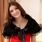 JK2 - Lace-Trim Faux-Fur Stole