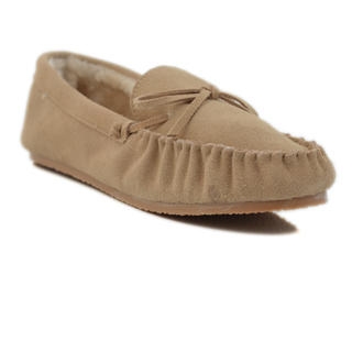 Genuine Leather Fleece-Lined Moccasin Flats