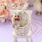 Miss Girl - Rhinestone Cat in Basket Necklace