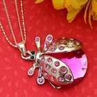 Miss Girl - Rhinestone Ladybug Pendant 