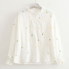 ninna nanna - Floral Embroidered Blouse ninna nanna - Floral Embroidered Blouse