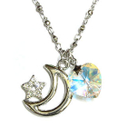 6thJune - Starry Moon April Birthstone Necklace - Diamond
