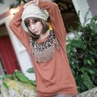 CatWorld - Fringed Leopard-Print Panel Top